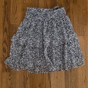 Sienna Sky Navy and White Floral Mini Skirt